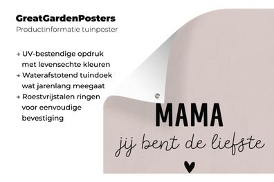Gartenposter - 120x180 cm - Mama - Sprichwörter - Mama du bist die Süßeste - Zitate