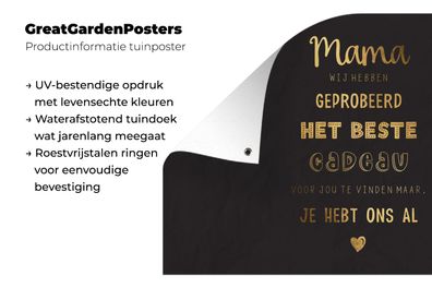 Gartenposter - 180x120 cm - Sprichwörter - Zitate - Mama, du hast uns schon