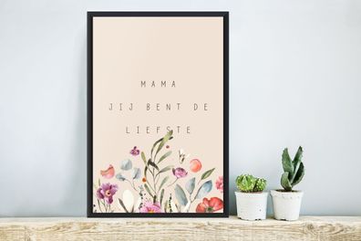 Poster - 40x60 cm - Mama du bist die Süßeste - Zitate - Sprichwörter - Mama