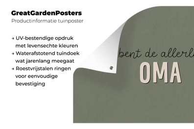 Gartenposter - 180x120 cm - Sprichwörter - Du bist die süßeste Oma - Zitate - Oma