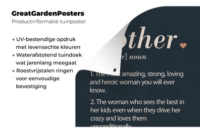 Gartenposter - 60x90 cm - Mama definition - Sprichwörter - Mutter - Zitate - Wörterbu