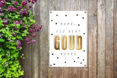 Gartenposter - 60x90 cm - Sprichwörter - Mama du bist golden - Zitate (Gr. 60x90 cm)