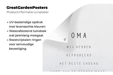 Gartenposter - 120x180 cm - Oma du hast uns schon - Sprichwörter - Oma - Zitate