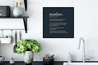 Poster - 40x40 cm - Mutter - Mama definition - Sprichwörter - Wörterbuch - Zitate