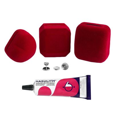 Mein-Ohrstecker DIY Set "Rosy" 925er Silber rosévergoldet 9-13mm rote Schmuckbox