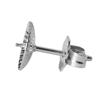 1 Ohrstecker Ohrring Rohling 925 Sterling Silber mit Schale für Perlen 4-8mm