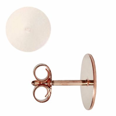 1 Ohrstecker Rohling Ohrring mit Platte 925er Silber rosévergoldet 14ct 3-10mm