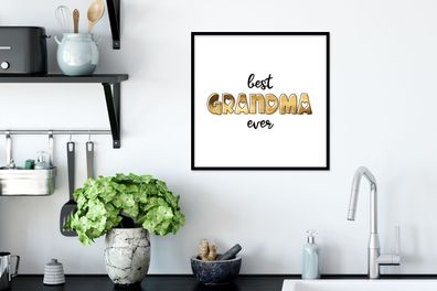 Poster - 40x40 cm - Sprichwörter - Beste Oma aller Zeiten - Oma - Zitate