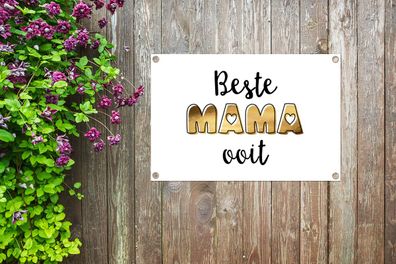 Gartenposter - 90x60 cm - Sprichwörter - Mama - Beste Mama aller Zeiten - Zitate