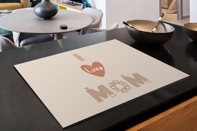 Herdabdeckplatte - 78x52 cm - Sprichwörter - Ich liebe Mama - Zitate - Mutti