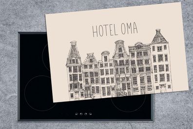 Herdabdeckplatte - 80x52 cm - Hotel Oma - Zitate - Sprichwörter
