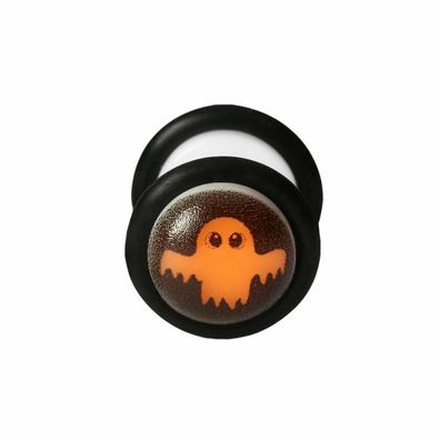 1 Stück Fake Plug Halloween Ohrstecker im Dunkeln leuchtend Gespenst 12mm