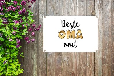 Gartenposter - 90x60 cm - Sprichwörter - Zitate - Beste Oma aller Zeiten