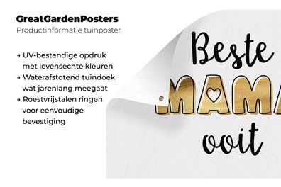 Gartenposter - 120x80 cm - Sprichwörter - Mama - Beste Mama aller Zeiten - Zitate