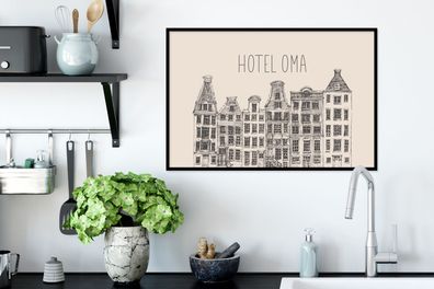 Poster - 60x40 cm - Hotel Oma - Zitate - Sprichwörter (Gr. 60x40 cm)