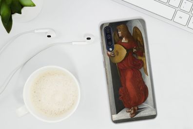 Hülle für Samsung Galaxy A50 - Ein Engel in Rot mit einer Laute - Leonardo da Vinci -
