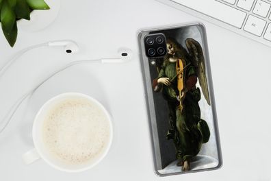 Hülle für Samsung Galaxy A12 - Ein Engel in Grün mit einer Vielle - Leonardo da Vinci