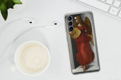 Hülle für Samsung Galaxy S21 - Ein Engel in Rot mit einer Laute - Leonardo da Vinci -
