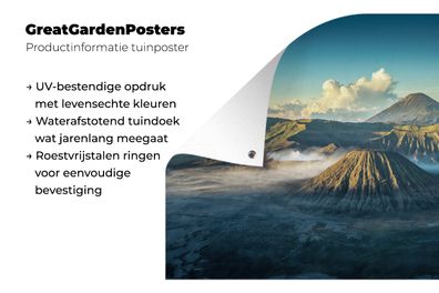 Gartenposter - 180x120 cm - Vulkan Bromo im Nebel (Gr. 180x120 cm)