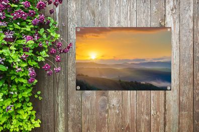Gartenposter - 60x40 cm - Sonnenaufgang in der Toskana (Gr. 60x40 cm)