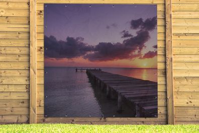 Gartenposter - 200x200 cm - Pier mit Holzpromenade auf Isla Mujeres (Gr. 200x200 cm)