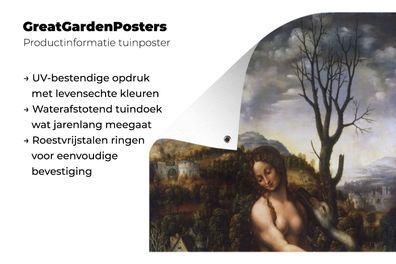 Gartenposter - 100x200 cm - Leda und der Schwan - Leonardo da Vinci (Gr. 100x200 cm)