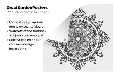 Gartenposter - 200x200 cm - Mandala Blumenmuster (Gr. 200x200 cm)