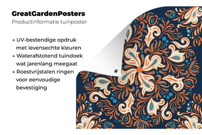 Gartenposter - 200x200 cm - Blütenblätter - Zweig - Muster (Gr. 200x200 cm)