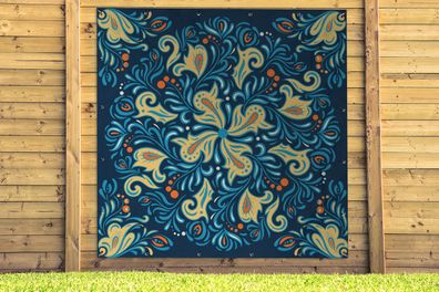 Gartenposter - 200x200 cm - Blütenblätter - Polka dots - Rund - Muster