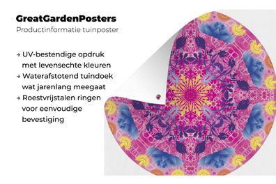 Gartenposter - 200x200 cm - Mandala bunt (Gr. 200x200 cm)