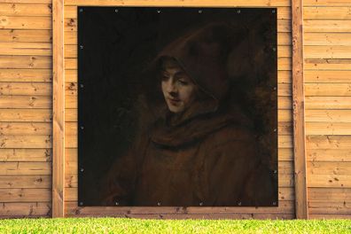 Gartenposter - 200x200 cm - Titus im Habit - Gemälde von Rembrandt van Rijn