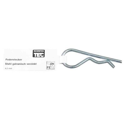 Federstecker 4,0 mm, verzinkt, mit EAN-Fähnchen