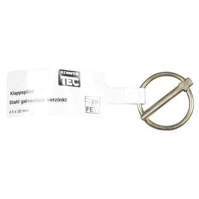 Klappsplint 4,5 x 32 mm, verzinkt, mit EAN-Fähnchen