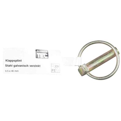 Klappsplint 9,5 x 40 mm, verzinkt, mit EAN-Fähnchen