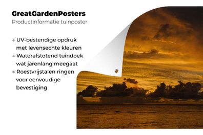 Gartenposter - 200x200 cm - Luftaufnahme Sonnenuntergang auf Isla Mujeres