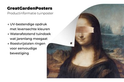 Gartenposter - 200x200 cm - Mona Lisa - Leonardo da Vinci - Kunst (Gr. 200x200 cm)