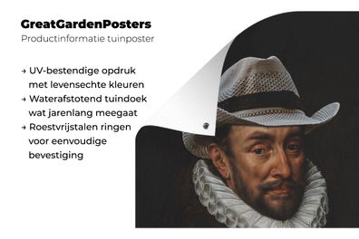 Gartenposter - 200x200 cm - Wilhelm von Oranien - Kunst - Hut (Gr. 200x200 cm)