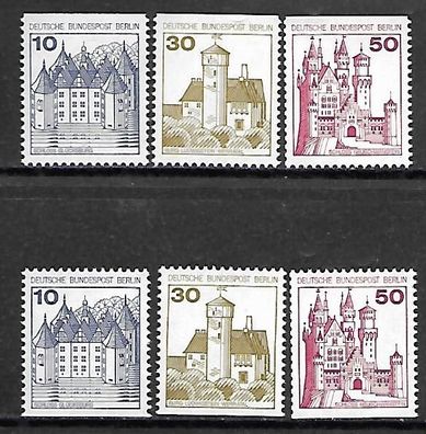 Berlin postfrisch Michel-Nummer 532,534,536 C + D