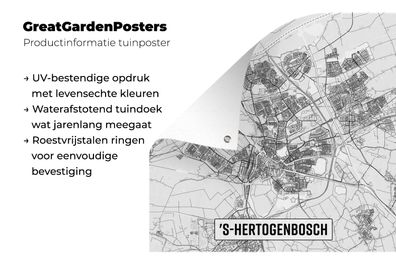 Gartenposter - 200x200 cm - Stadtplan von 's-Hertogenbosch (Gr. 200x200 cm)