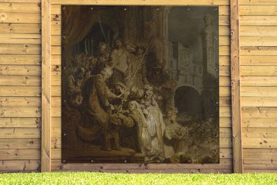 Gartenposter - 200x200 cm - Ecce Homo - Gemälde von Rembrandt van Rijn