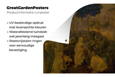 Gartenposter - 200x200 cm - Anbetung der Könige - Leonardo da Vinci (Gr. 200x200 cm)