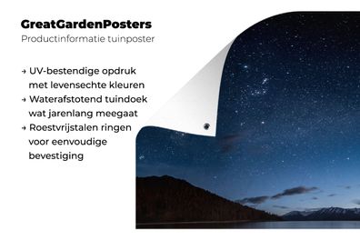Gartenposter - 200x100 cm - Ein schöner Himmel in der Nacht des Lake Tekapo