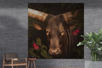 Gartenposter - 200x200 cm - Tiere - Kuh - Dschungel (Gr. 200x200 cm)