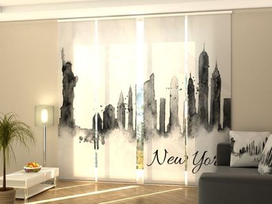 Foto-Schiebegardine New York abstrakt, Flächenvorhang mit Motiv, Fotodruck, auf Maß
