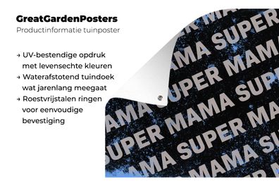 Gartenposter - 200x100 cm - Super Mama - Sprichwörter - Zitate - Mutter