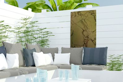 Gartenposter - 40x60 cm - Marmor - Braun - Schwarz (Gr. 40x60 cm)
