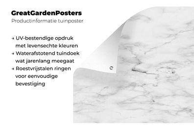 Gartenposter - 200x200 cm - Marmor - Weiß - Grau (Gr. 200x200 cm)
