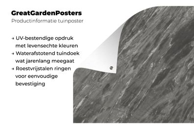 Gartenposter - 120x180 cm - Marmor - Textur - Grau (Gr. 120x180 cm)
