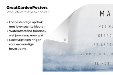 Gartenposter - 200x100 cm - Mama du hast uns - Sprichwörter - Zitate (Gr. 200x100 cm)