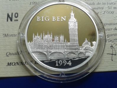 500 Francs 1994 PP Frankreich Platin Big Ben London 20g Platin 75 Ecus 1994 PP France